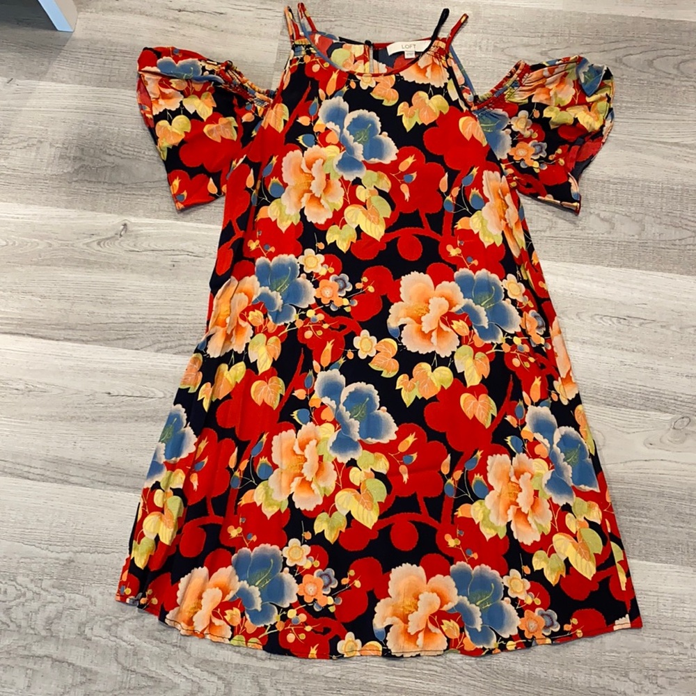 Loft Cold Shoulder floral dress